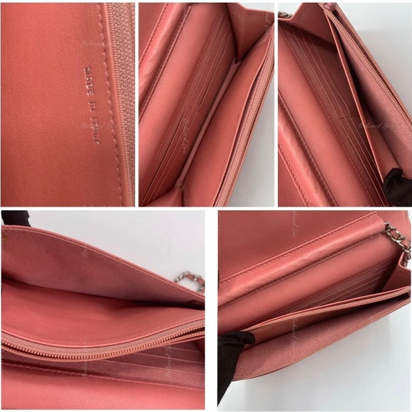 Authentic CHANEL Lambskin Wallet-on-the-chain WOC Flap Bag - Pink SHW - Picture 7 of 10